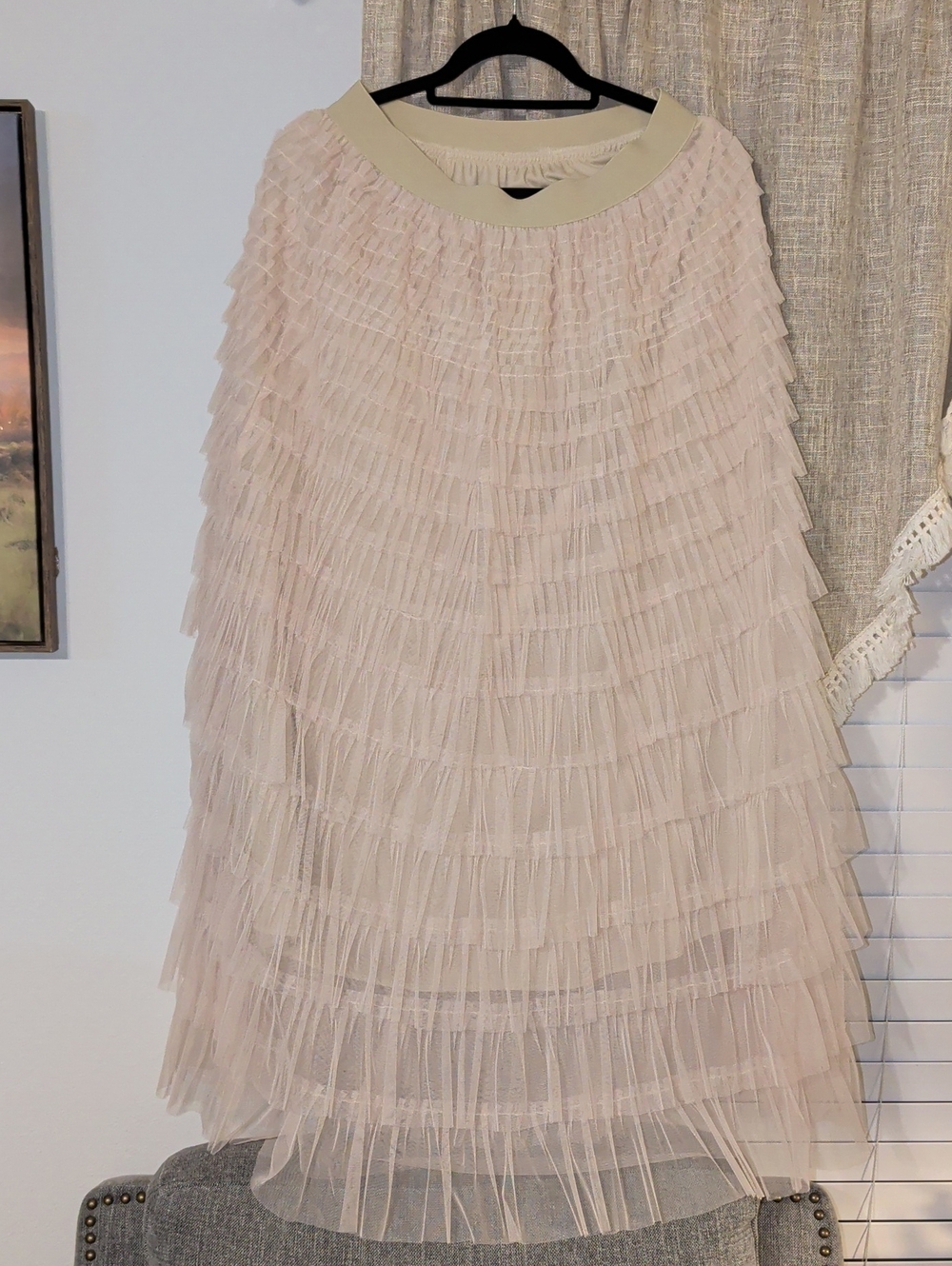 Layered Tulle A-Line Skirt in Blush – Unbranded